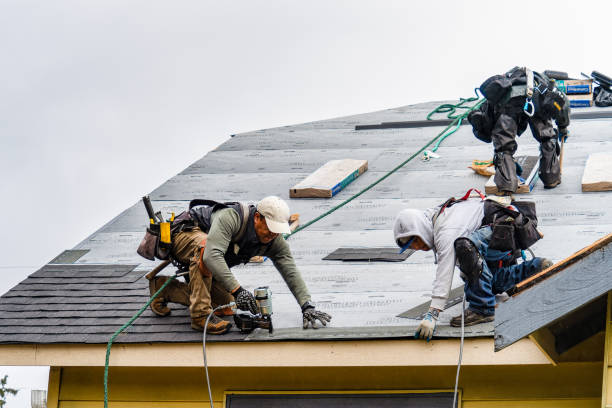 Professional Gutter Installation technician working in Reinholds, PA